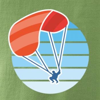 Paragliding oranžový v modrom koliesku