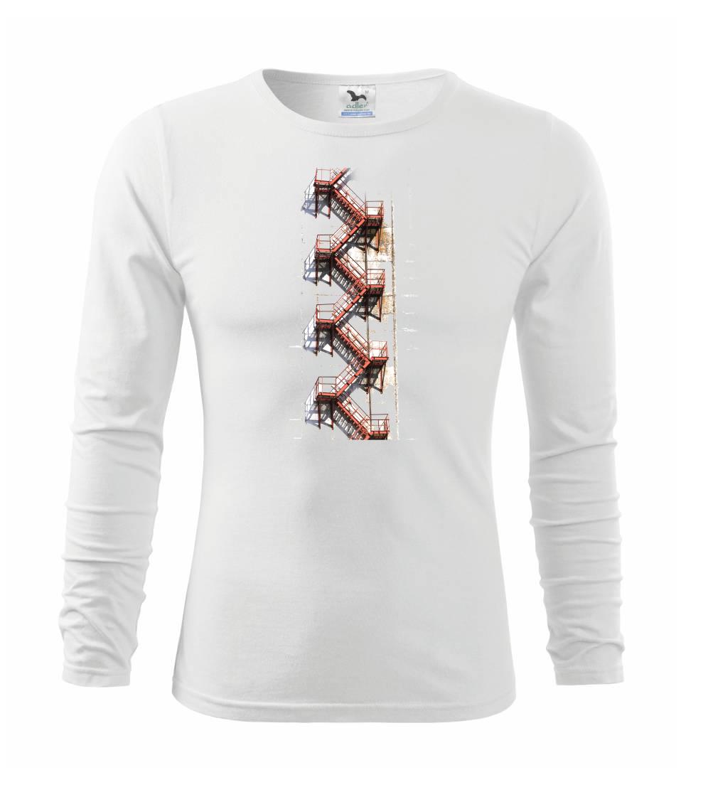 Grafické tričká - Kovové schody - Tričko s dlhým rukávom FIT-T long sleeve