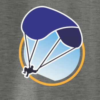 Paragliding modrý padák v kruhu