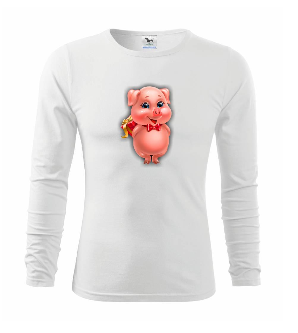 Vianočné tričká - Vianočné prasiatko - Tričko detské Long Sleeve