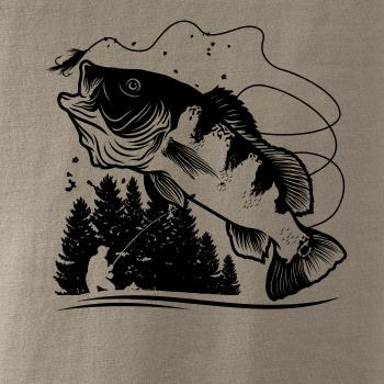 Rybár na brehu rybníka muškári