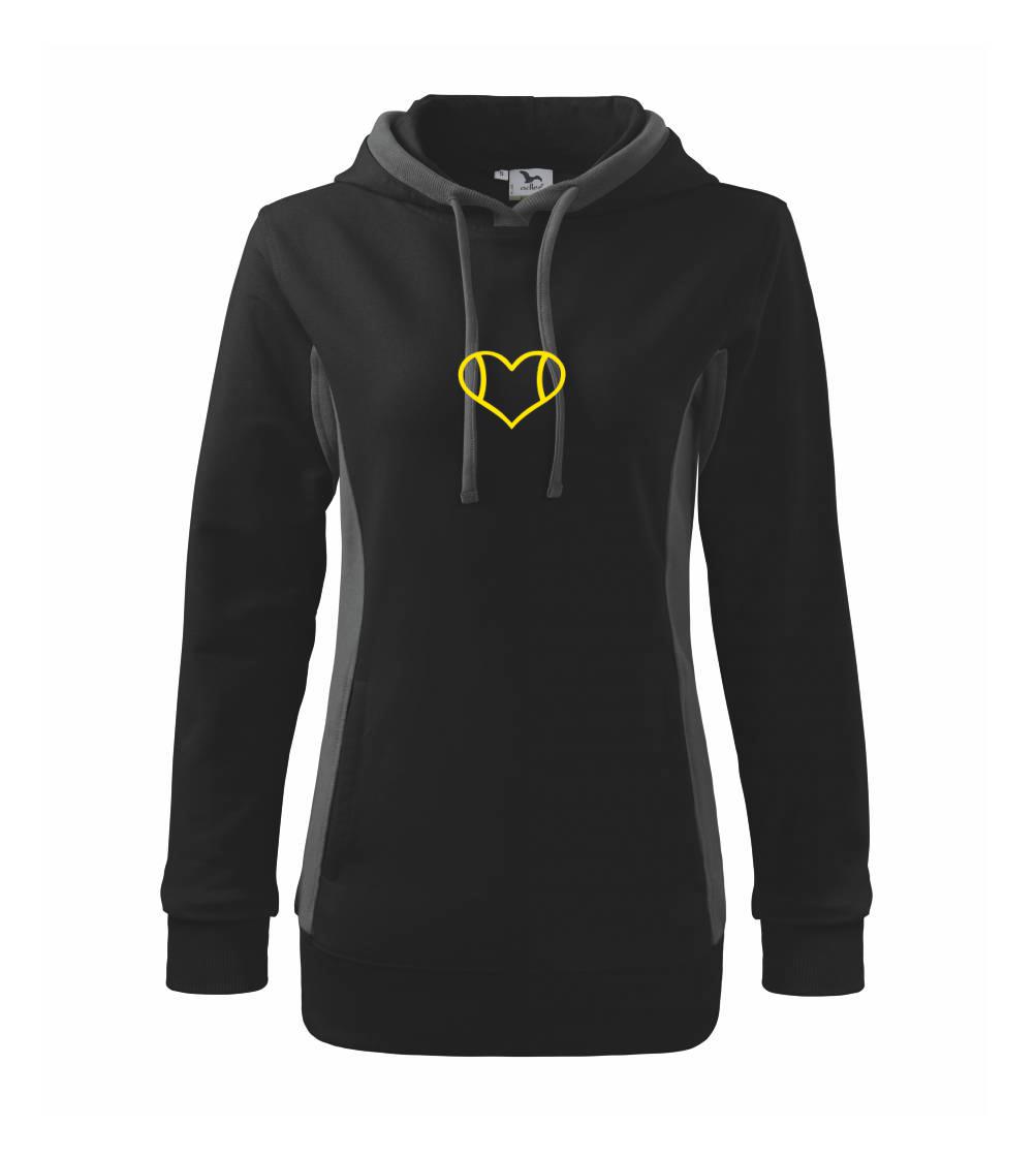 Tričká na tenis - Tenisové srdce - Mikina dámska Kangaroo s kapucňou