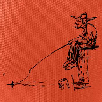 Kreslený rybár na pni Kreslený rybár na pni