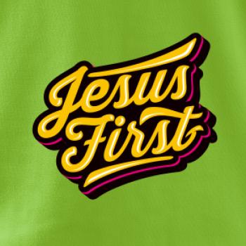 Jesus first žltý nápis