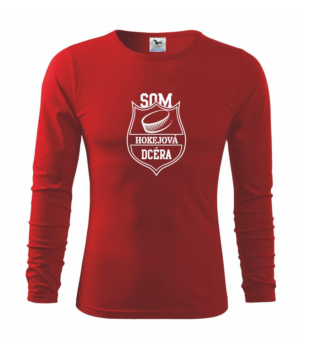 Tričká a mikiny pre dcéru - Som hokejová dcéra puk - Tričko detské Long Sleeve