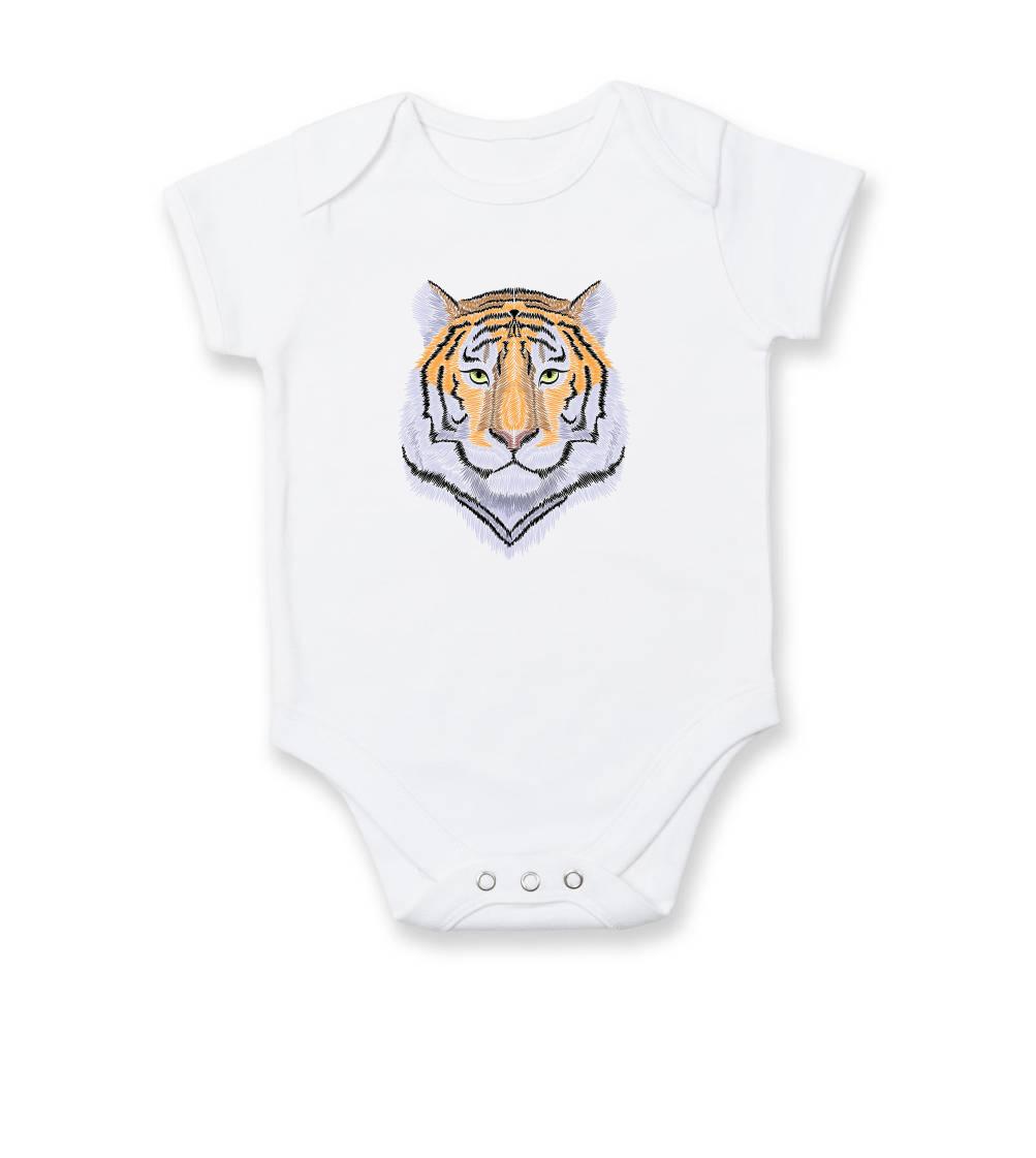 Tričká so zvieratami - Tiger hlava - Body dojčenské s krátkym rukávom