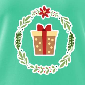 Vianočný veniec s darčekom