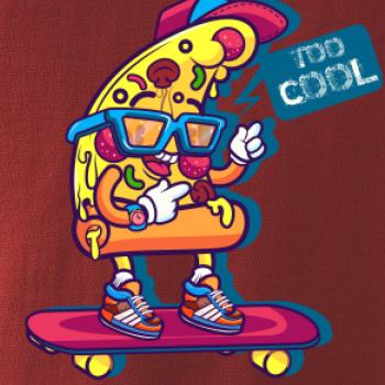 Pizza slice with skateboard