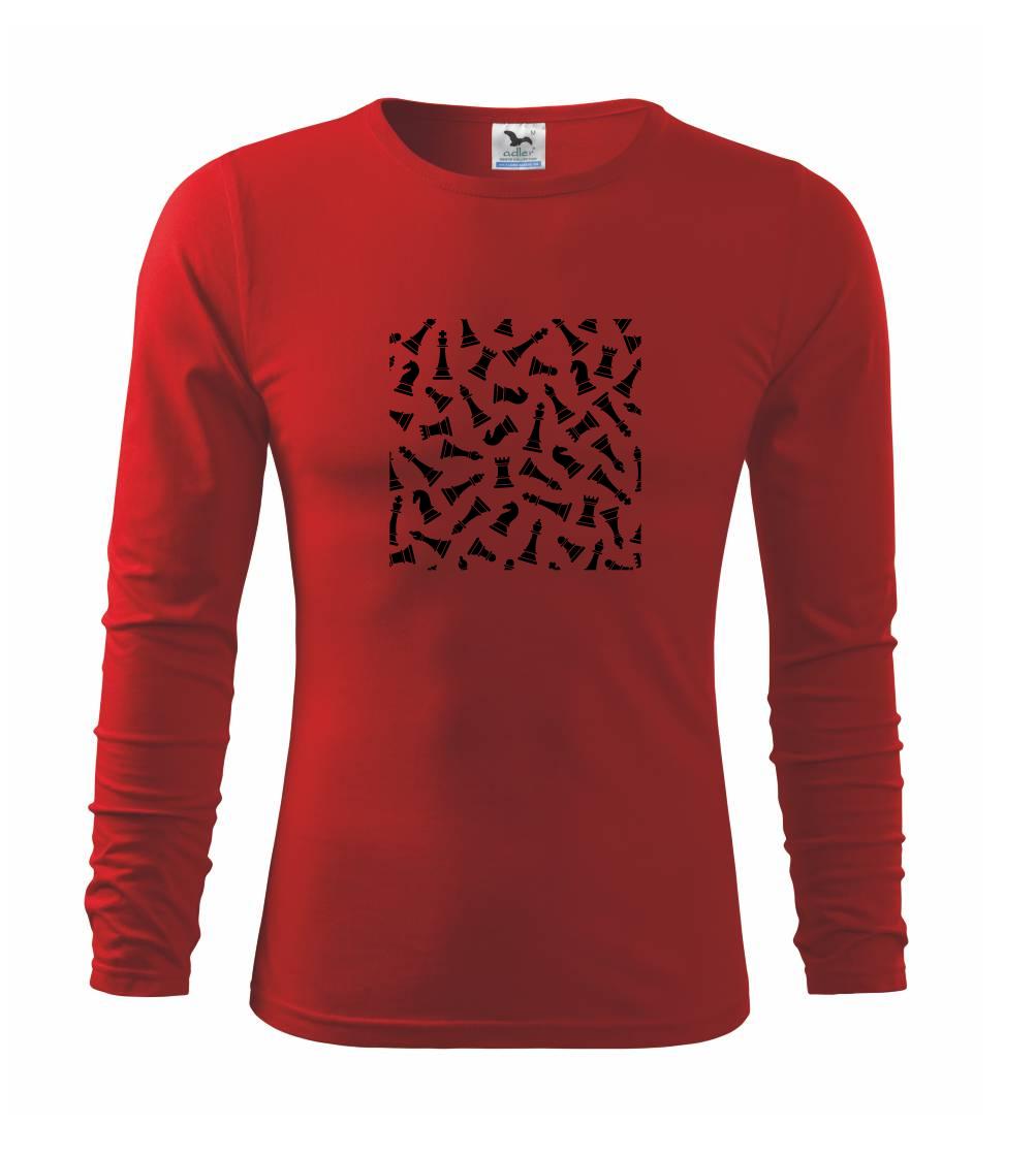 Tričká a mikiny so spoločenskými hrami  - Šachové figúrky vo štvorci - Tričko s dlhým rukávom FIT-T long sleeve