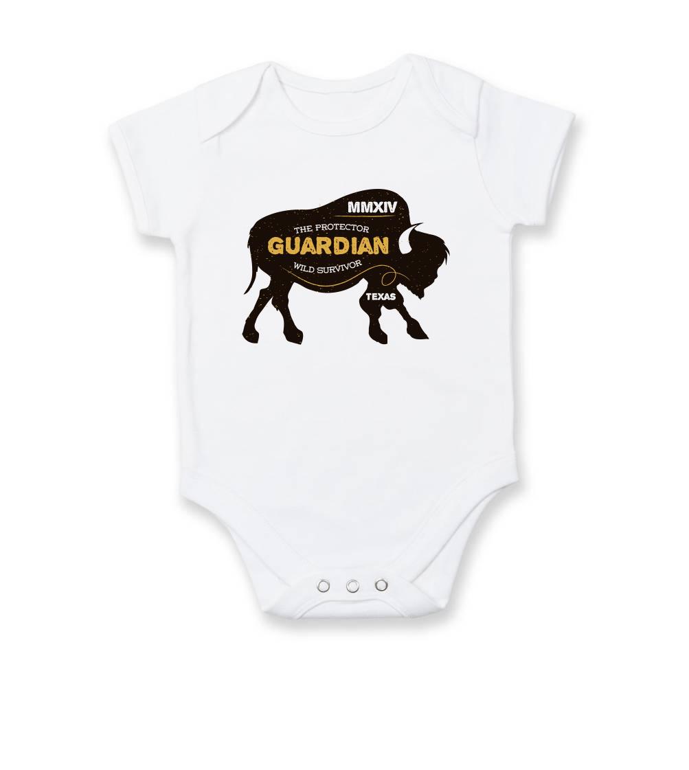 Tričká so zvieratami - Bison guardian - Body dojčenské s krátkym rukávom
