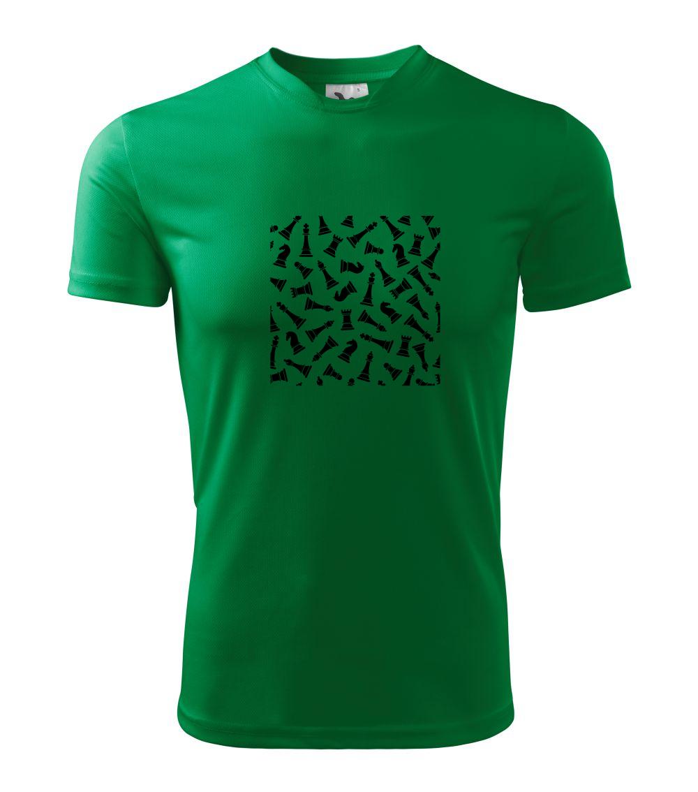 Tričká pre hráčov - Šachové figúrky vo štvorci - Pánske tričko Fantasy športové