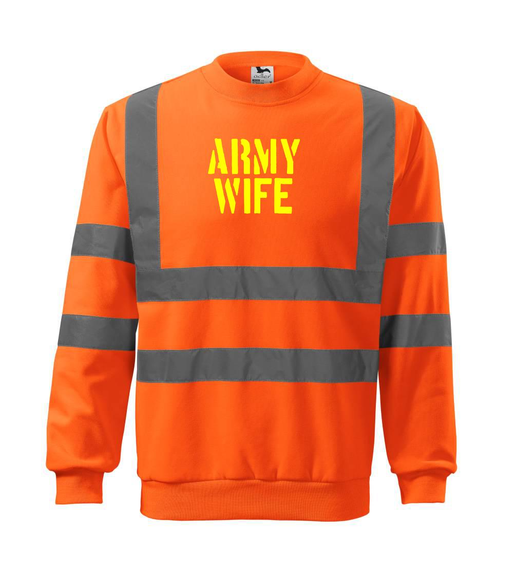 Vojenská tričká s potlačou - Army Wife - Reflexná mikina