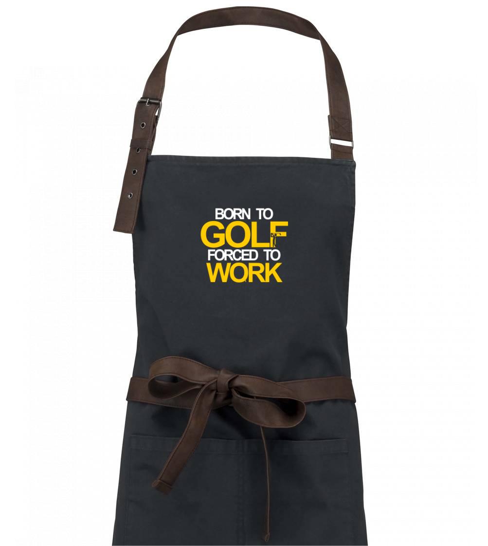 Tričká na golf - Born golf forced to work - Zástera Vintage
