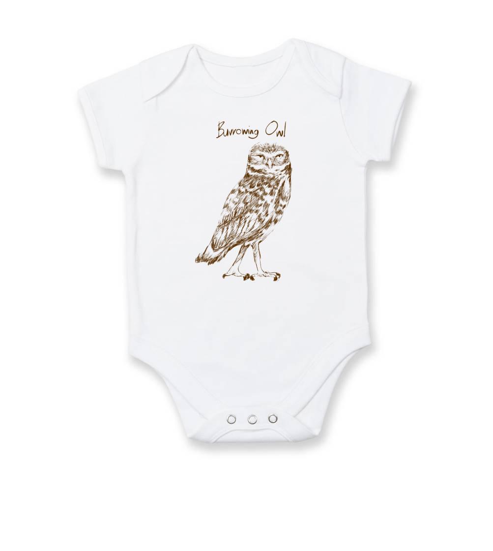 Tričká so zvieratami - Kuvik zemný burrowing owl - Body dojčenské s krátkym rukávom