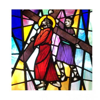 Vitráž - Ježiš a kríž Vitráž - Ježiš a kríž