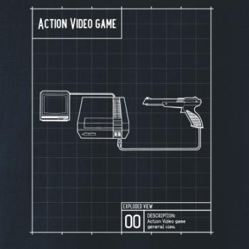 Nákres videohra so zbraňou