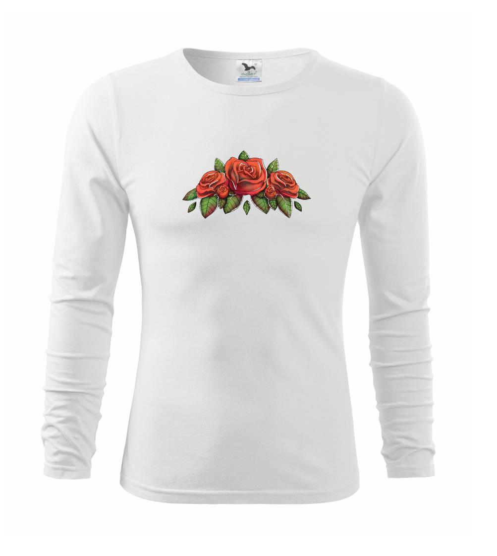 Tričká s kvetinami - Červená ruža - Tričko detské Long Sleeve