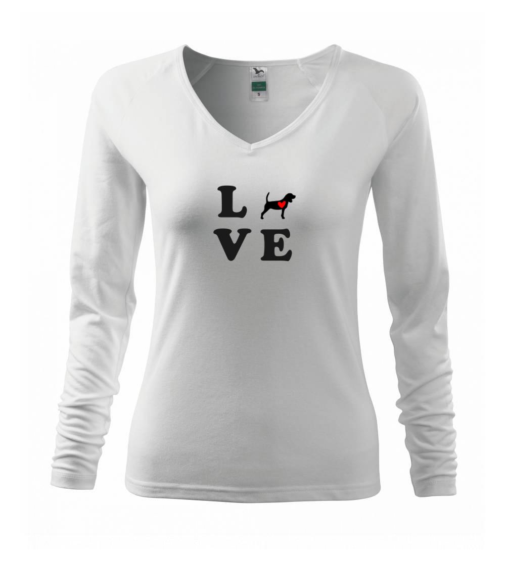 Bígl na tričku - Bígl love - Tričko dámske Elegance