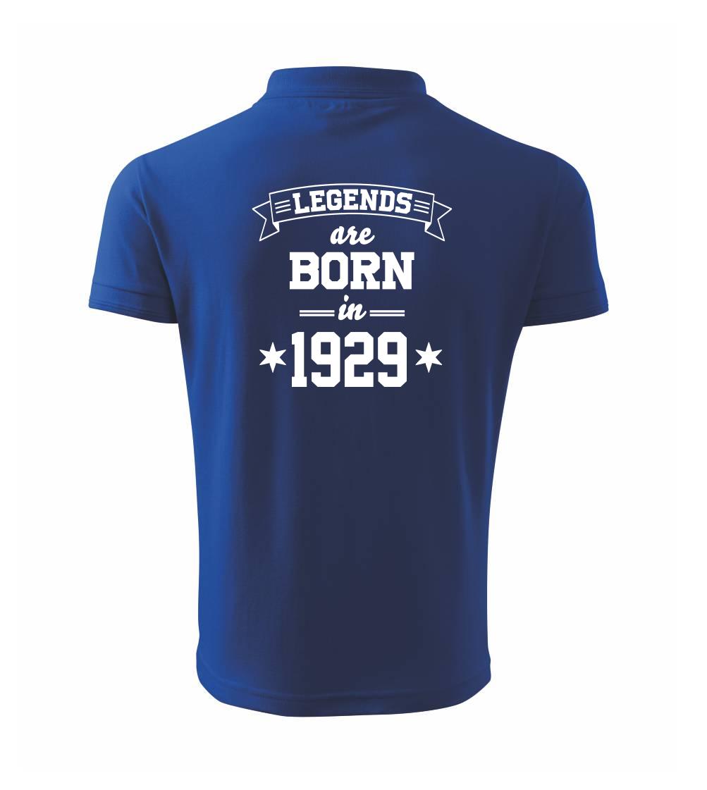Tričká k narodeninám - Legends are born in 1929 - Polokošeľa pánska Pique Polo 203