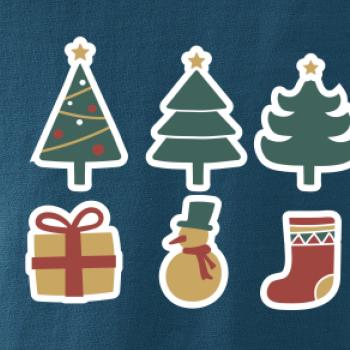 Vianočná sada - stromčeky a darčeky