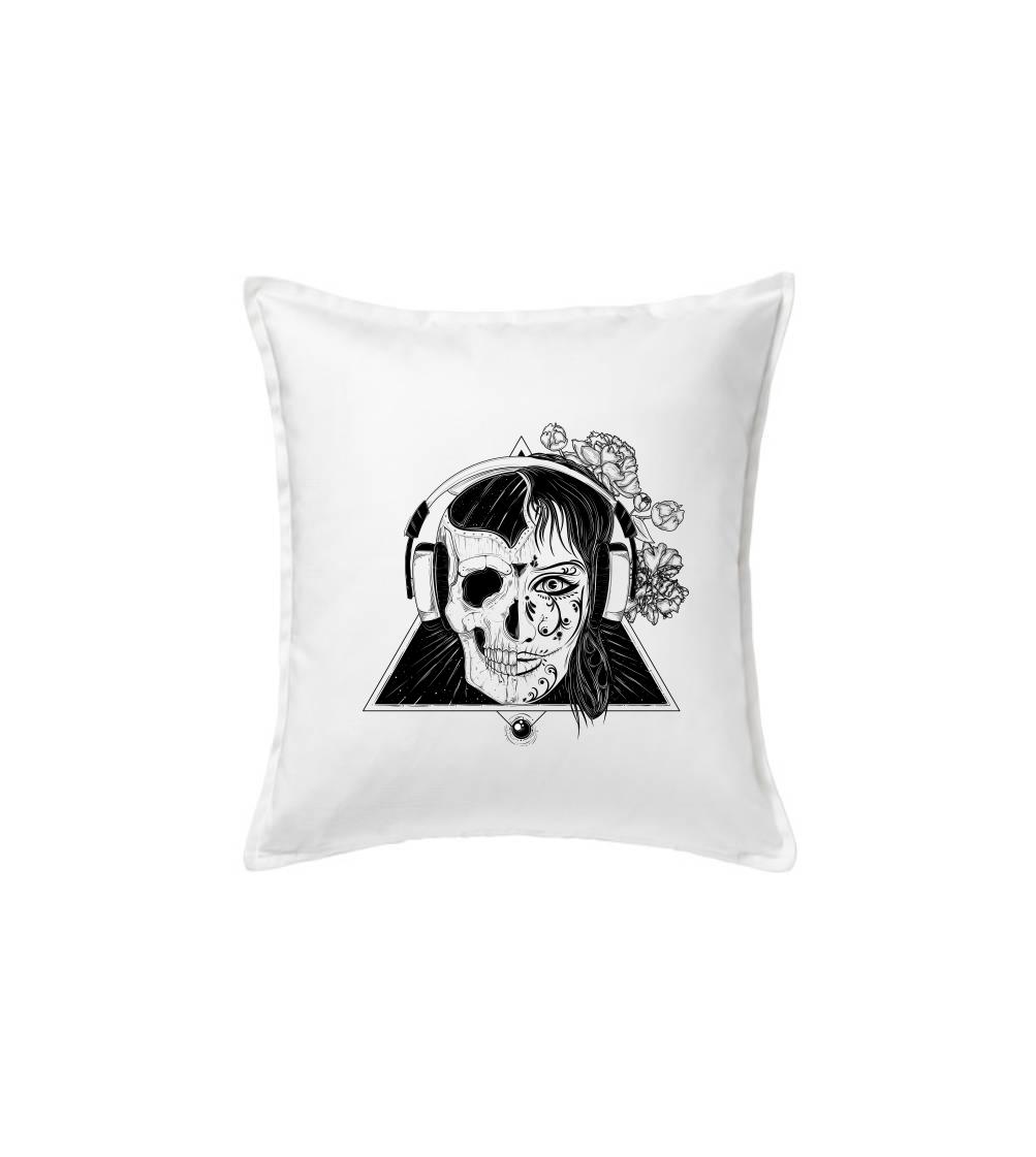 Dj skull woman - Vankúš 50x50