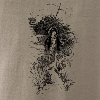 Kreslený chlapec s prútom Kreslený chlapec s prútom