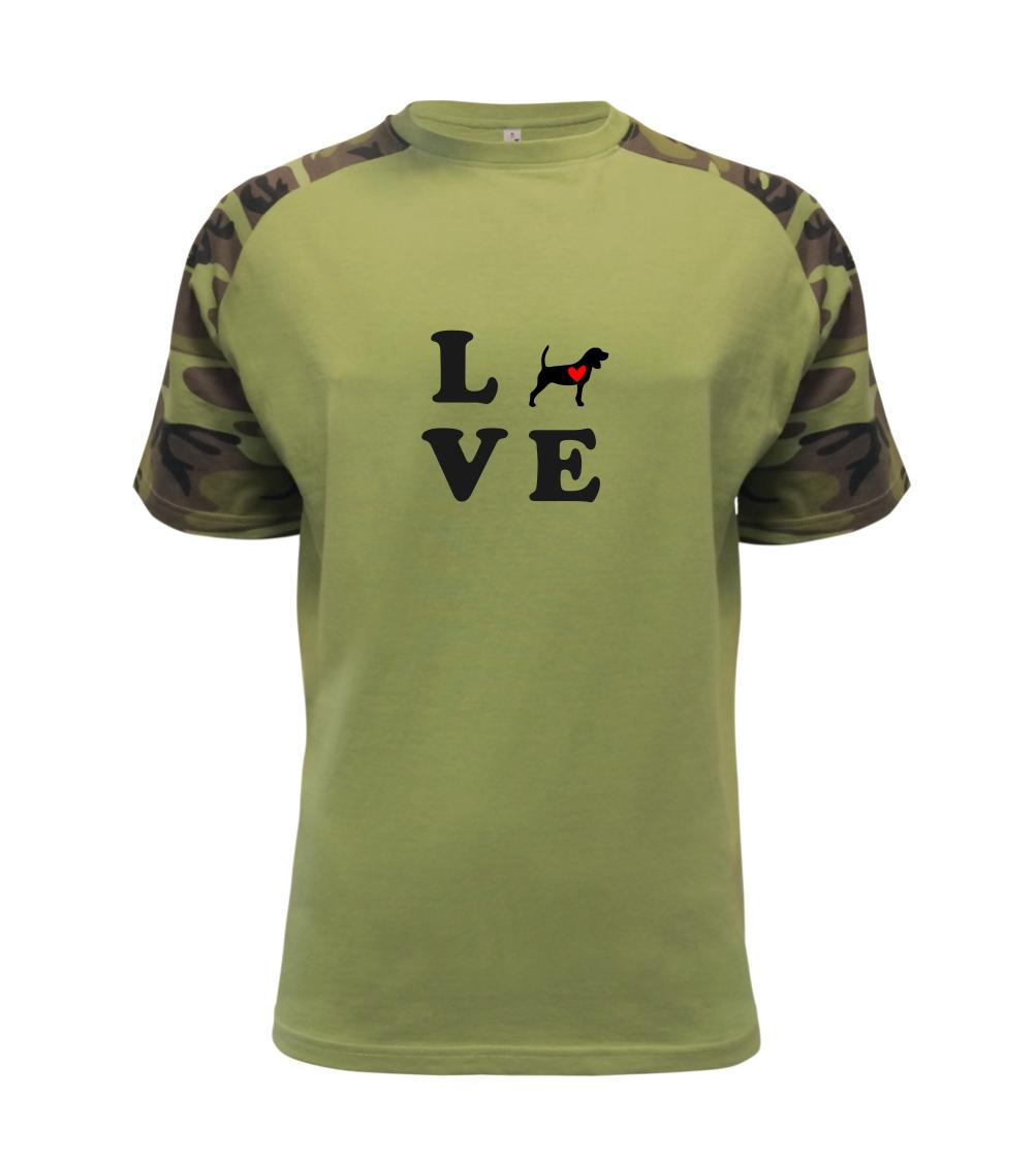 Bígl na tričku - Bígl love - Raglan Military