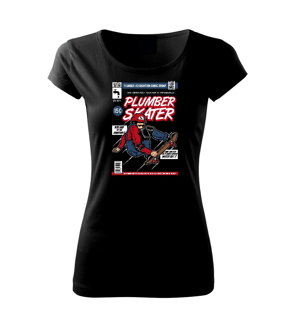 Vtipné tričká do práce - Plumber Skater - Dámske tričko Pure