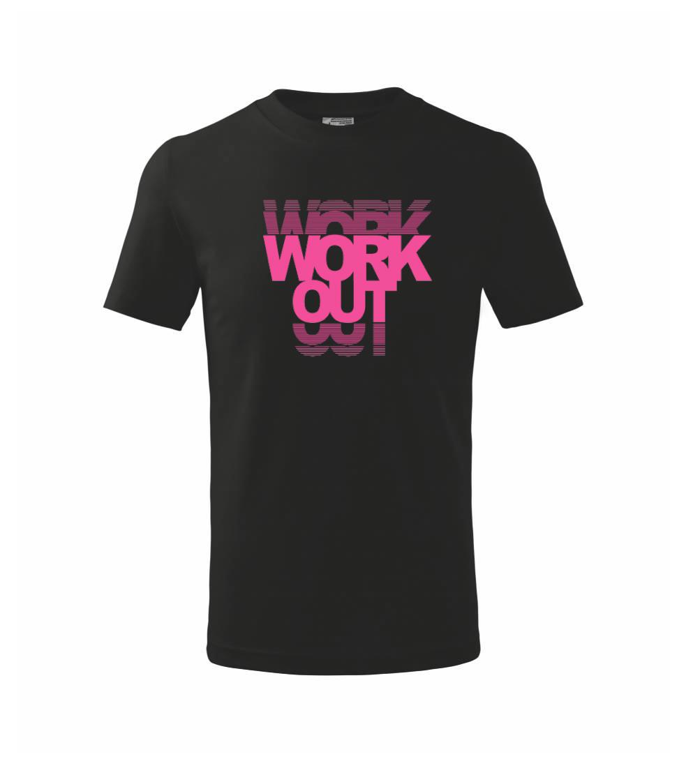 Posilňovani - Workout nápis - Tričko detské bavlnené