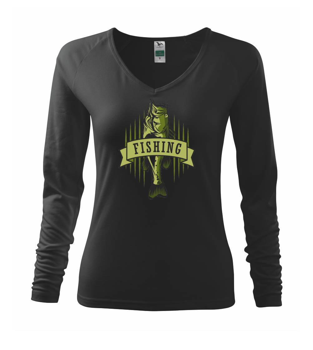 Tričká pre rybárov s potlačou - Fishing na výšku - Tričko dámske Elegance