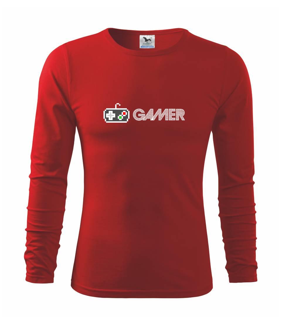 Tričká pre ajťákov - Gamer - ikona gamepad - Tričko s dlhým rukávom FIT-T long sleeve