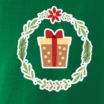 Vianočný veniec s darčekom