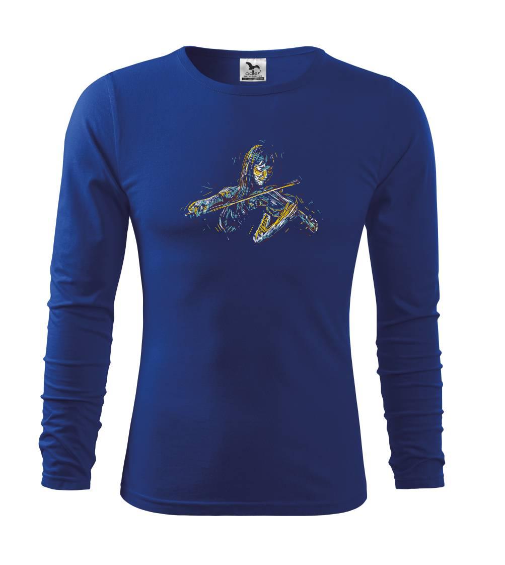 Hudobné tričká - Huslistka splash - Tričko detské Long Sleeve