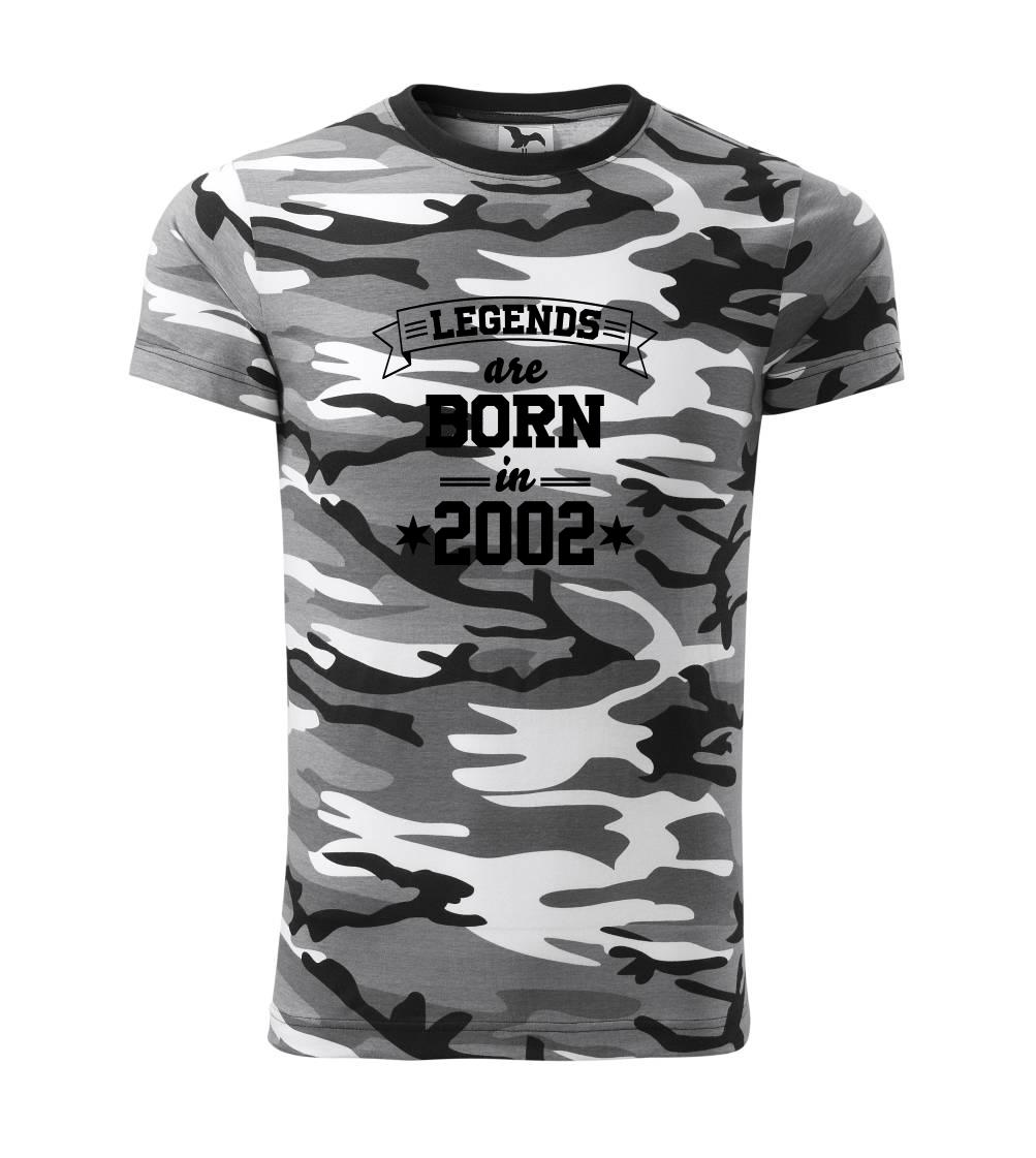 Trička s ročníkom 2002 - Legends are born in 2002 - Army CAMOUFLAGE