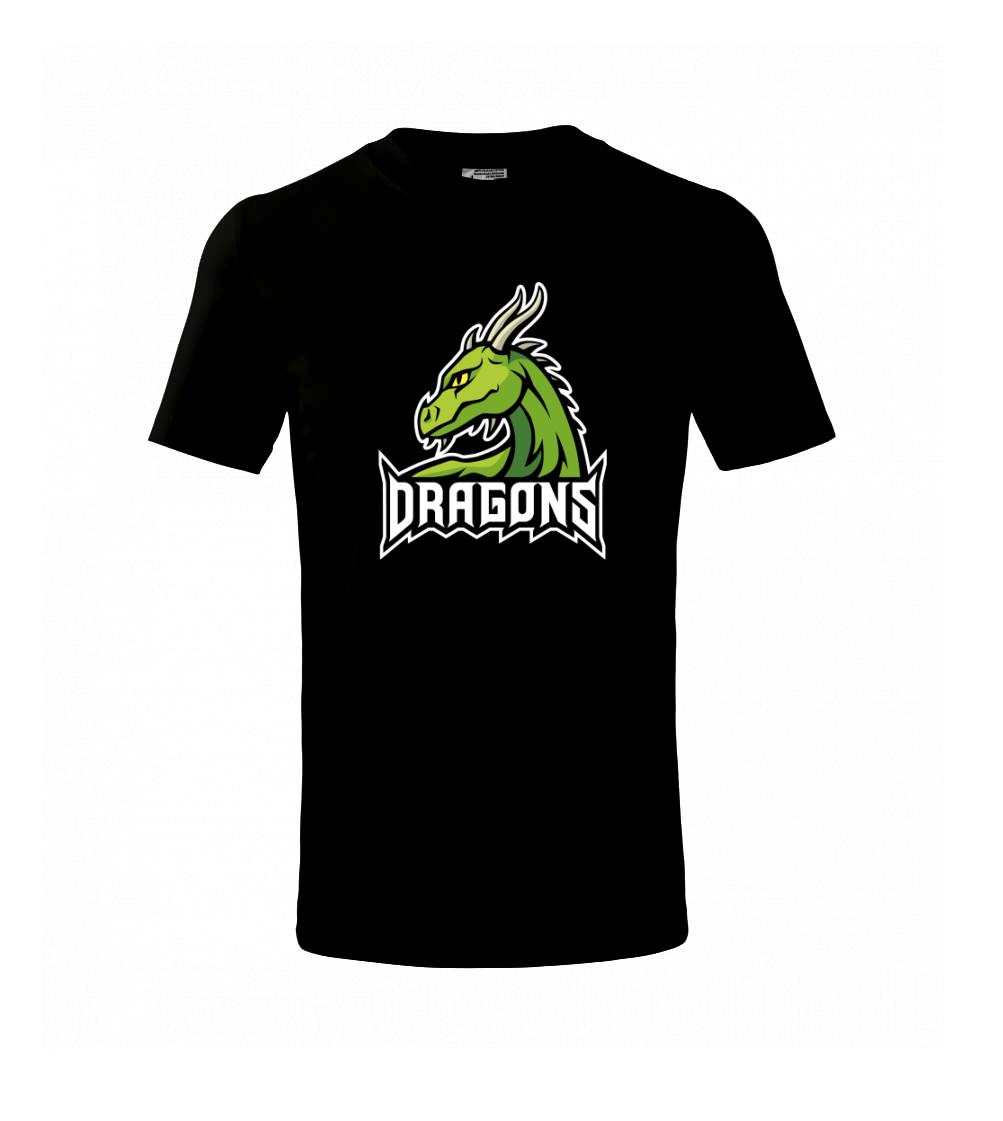 Tričká pre športovcov - Dragons - logo týmu zelená (Hana-creative) - Tričko detské bavlnené