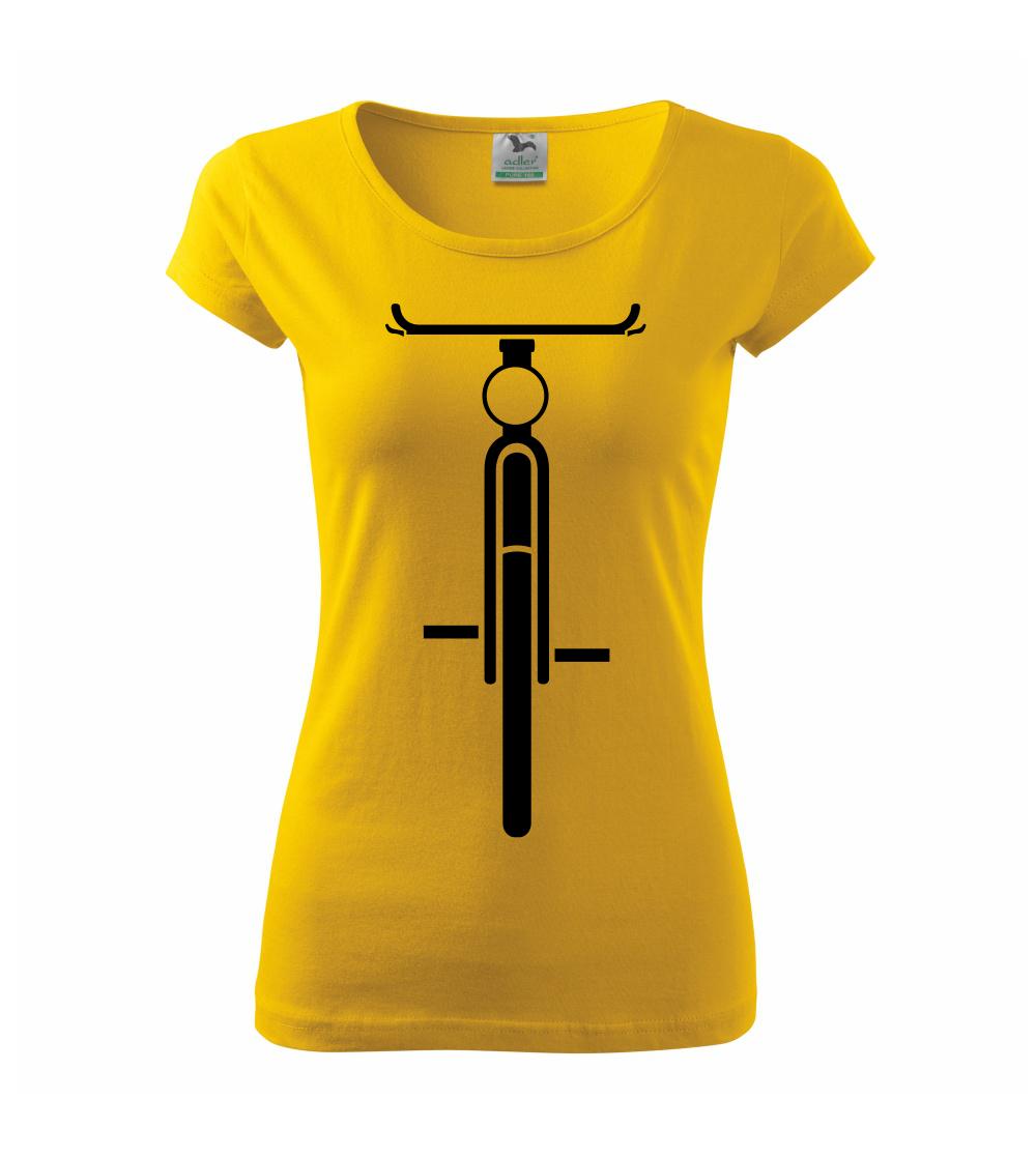 Tričko ako darček pre cyklistu - Bicykel spredu - obrys - Dámske tričko Pure