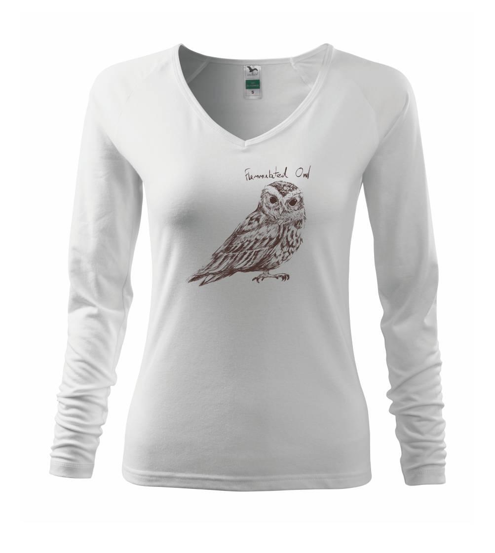 Tričká so zvieratami - Výrček ohnivý  flammulated owl - Tričko dámske Elegance
