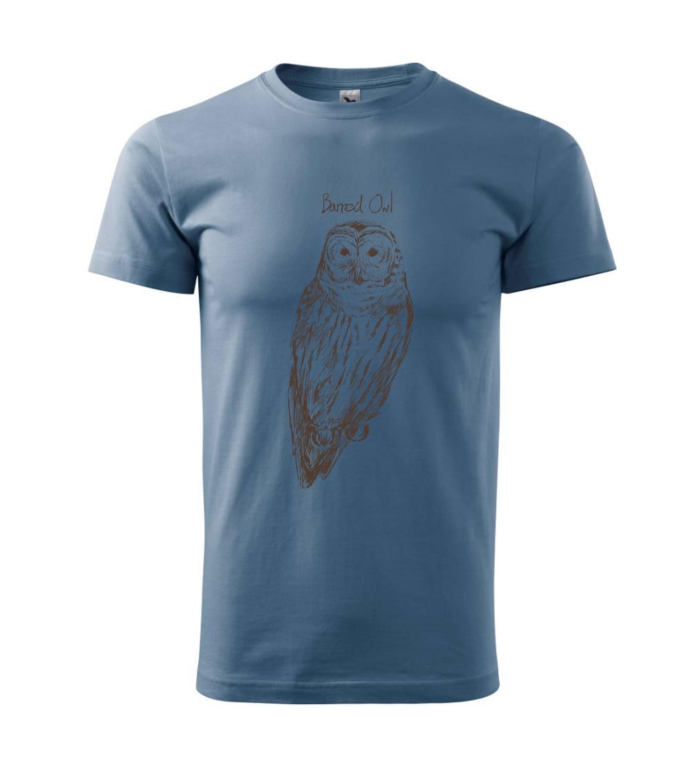 Tričká so zvieratami - Sova pásikavá  Barred owl - Klasické pánske tričko vyššej gramáže