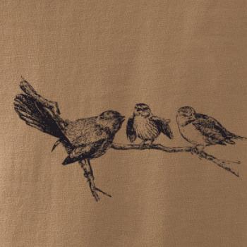 Vtáčiky na vetve maľované