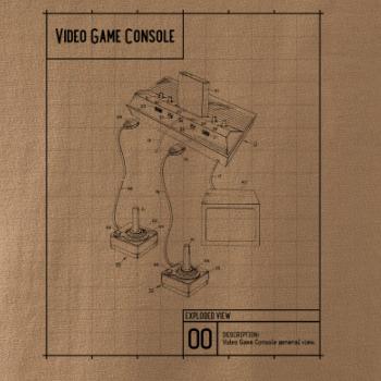 Nákres video game console s joystickom