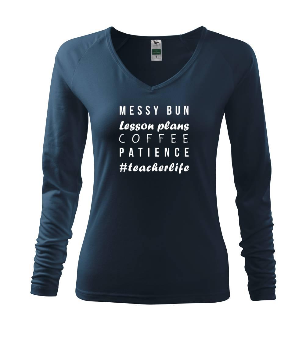 Učiteľské tričká - Teacher life písacie - Tričko dámske Elegance