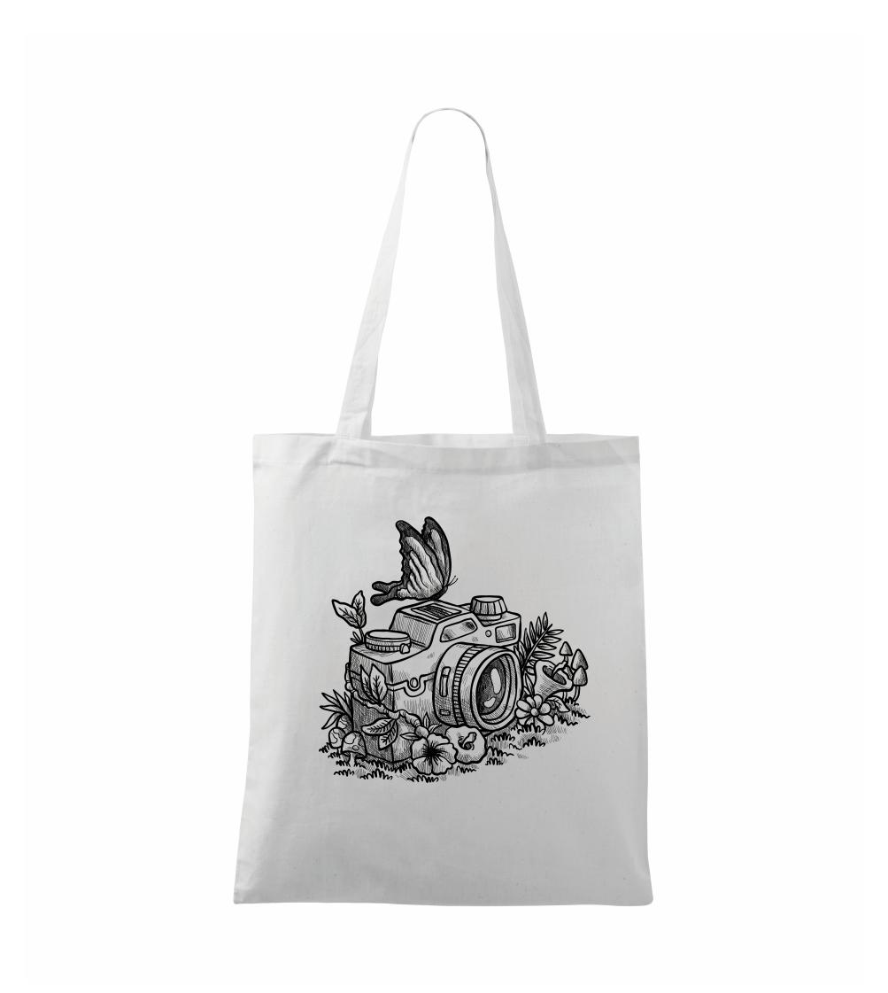 Tričká pre fotografov - Foťák kreslený motýľ - Taška bavlnená