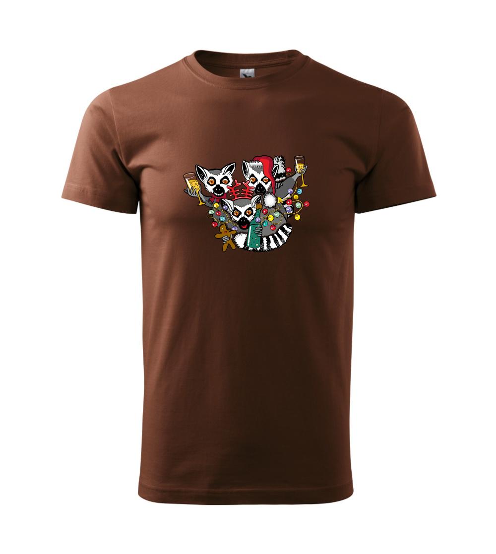 Tričká so zvieratami - Vianočné lemuríky (Pecka design) - Klasické pánske tričko vyššej gramáže