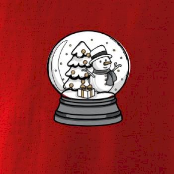 Snehová guľa so snehuliakom