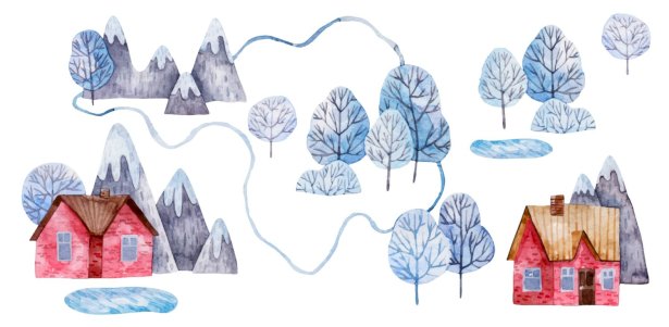 Hrnček - Zimná krajina maľovaná