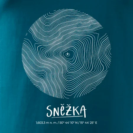 Sněžka - vrstevnice v kruhu