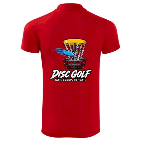 Discgolfový kôš s letiacim diskom eat sleep repeat