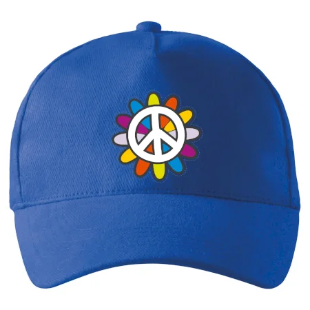 Peace symbol s kreslenou kvetinou
