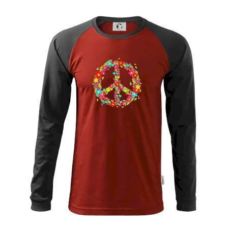 Peace symbol červené kvety
