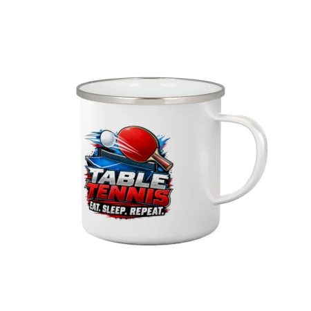 Stolní tenis pálka a míček eat sleep repeat